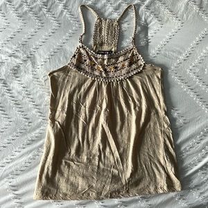 Eye candy tan tank top